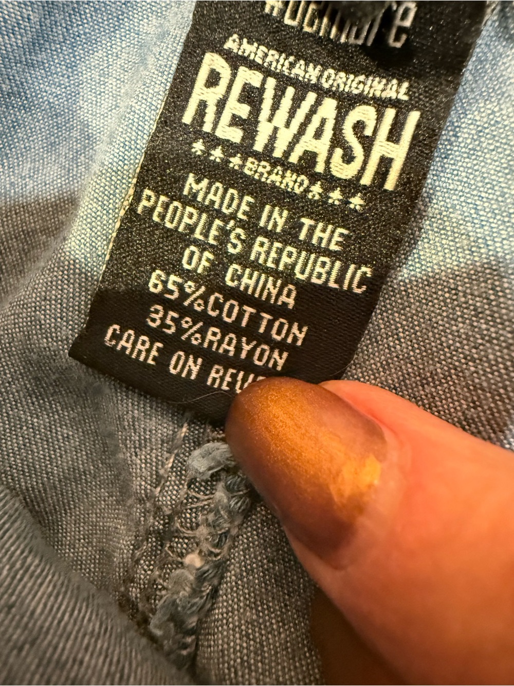 Rewash Chambray Wide Leg Pants S Pull On Drawstring Frayed Hem - Picture 5 of 10